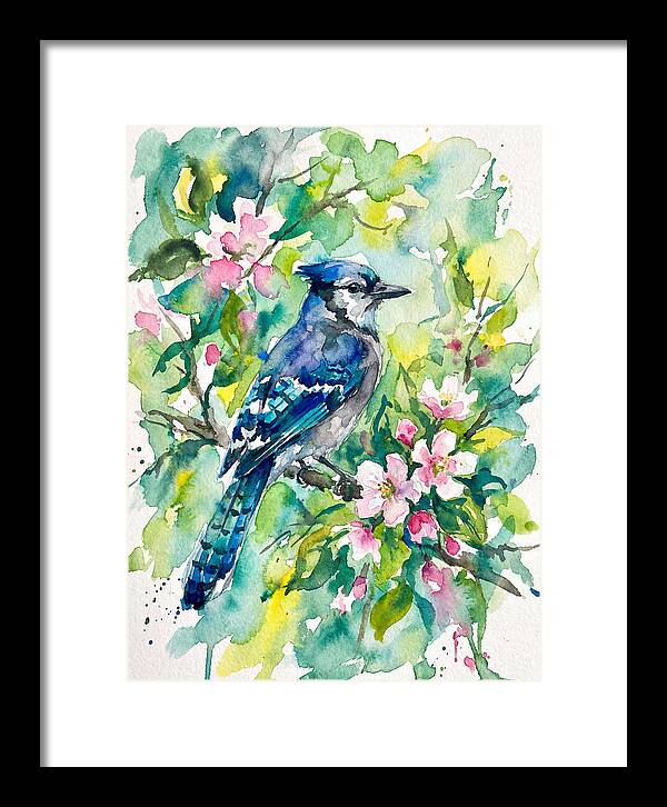 Vibrant Blue Jay In Bloom