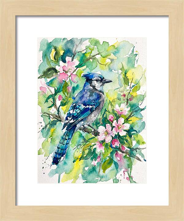 Vibrant Blue Jay In Bloom