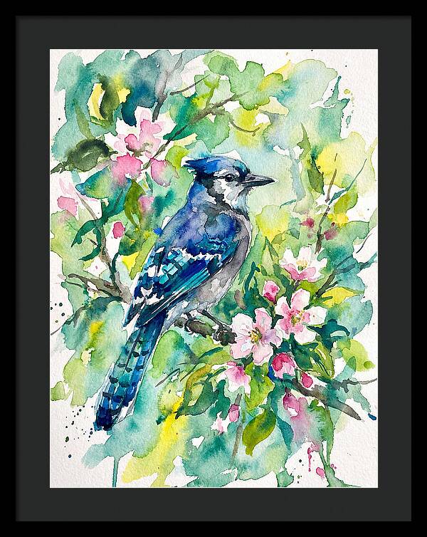 Vibrant Blue Jay In Bloom