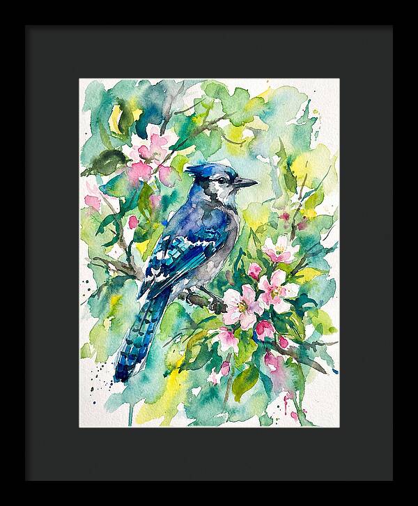 Vibrant Blue Jay In Bloom