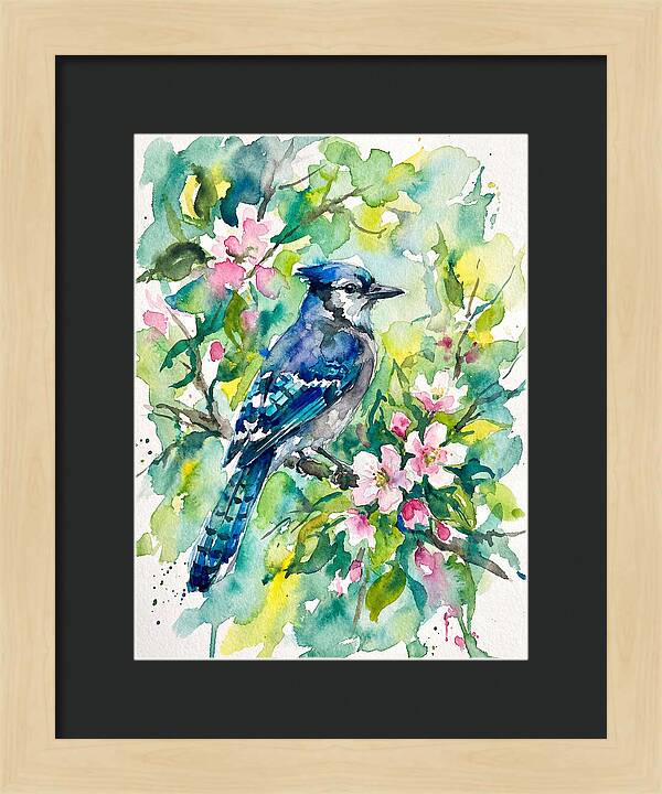 Vibrant Blue Jay In Bloom