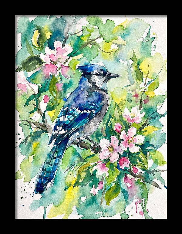 Vibrant Blue Jay In Bloom