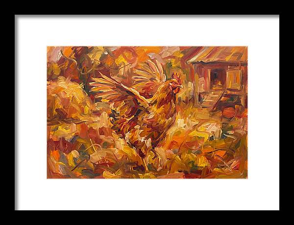 Vibrant Chicken In Autumn Colors