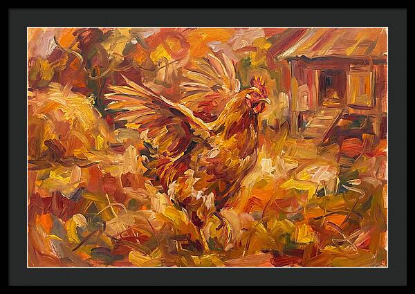 Vibrant Chicken In Autumn Colors