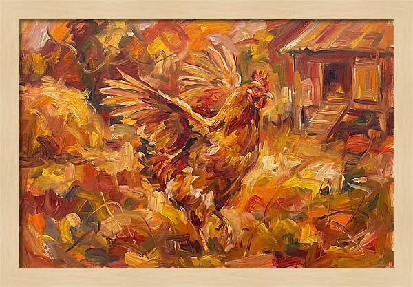 Vibrant Chicken In Autumn Colors