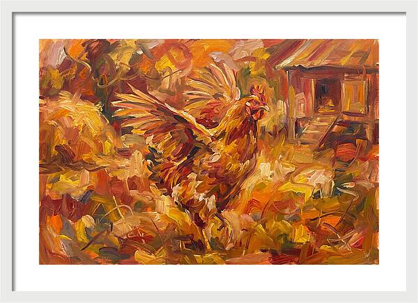 Vibrant Chicken In Autumn Colors