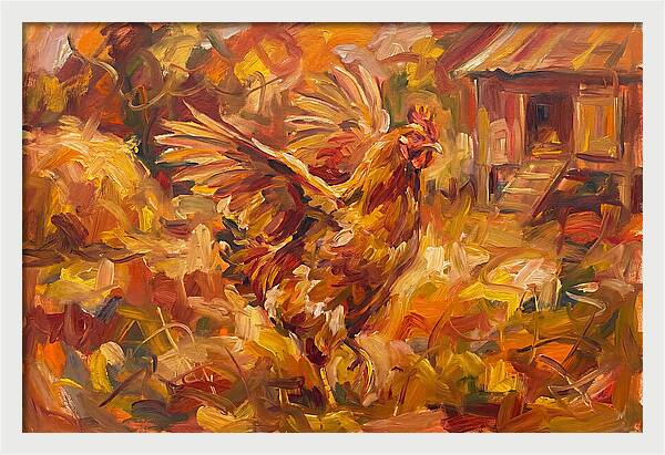 Vibrant Chicken In Autumn Colors