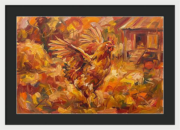 Vibrant Chicken In Autumn Colors