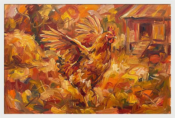 Vibrant Chicken In Autumn Colors