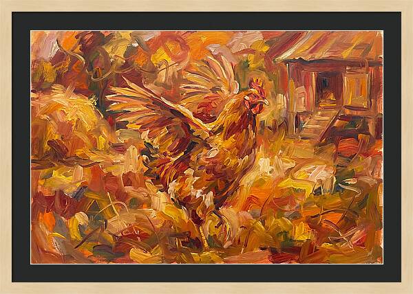 Vibrant Chicken In Autumn Colors