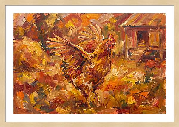 Vibrant Chicken In Autumn Colors