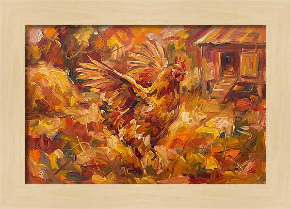 Vibrant Chicken In Autumn Colors