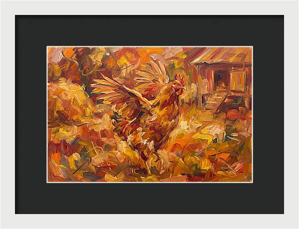 Vibrant Chicken In Autumn Colors