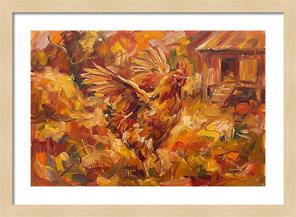 Vibrant Chicken In Autumn Colors
