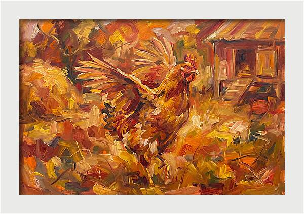 Vibrant Chicken In Autumn Colors