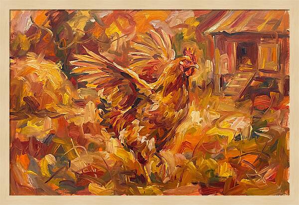 Vibrant Chicken In Autumn Colors