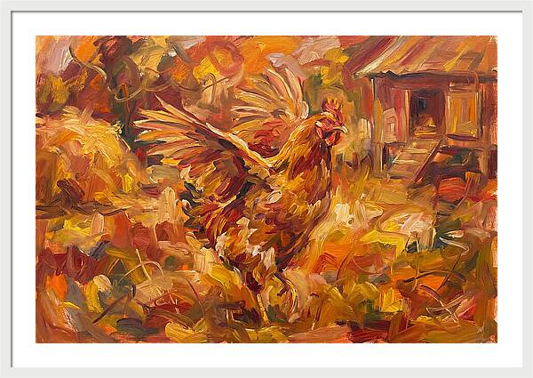 Vibrant Chicken In Autumn Colors