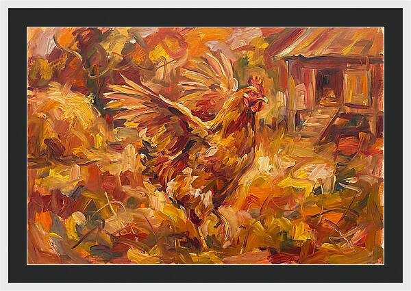 Vibrant Chicken In Autumn Colors