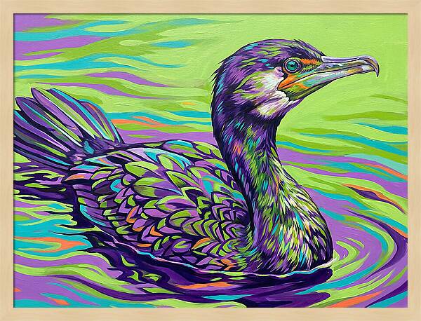 Vibrant Cormorant Reflection