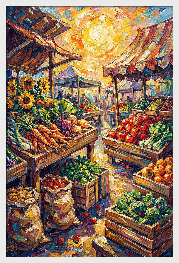 Vibrant Farmers Market Scene