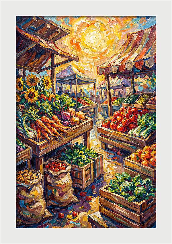 Vibrant Farmers Market Scene