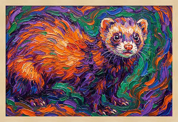 Vibrant Ferret Portrait