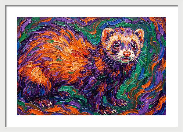 Vibrant Ferret Portrait