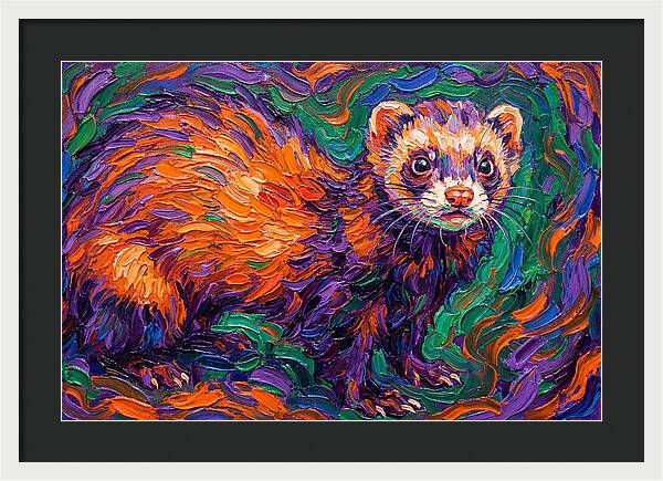 Vibrant Ferret Portrait
