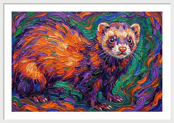 Vibrant Ferret Portrait