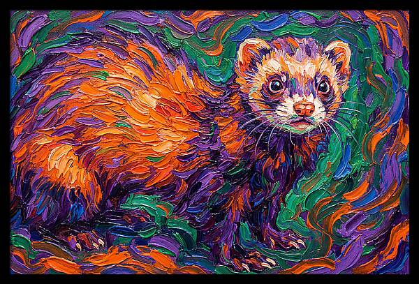Vibrant Ferret Portrait