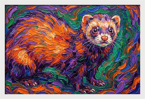 Vibrant Ferret Portrait