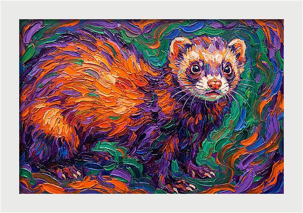 Vibrant Ferret Portrait