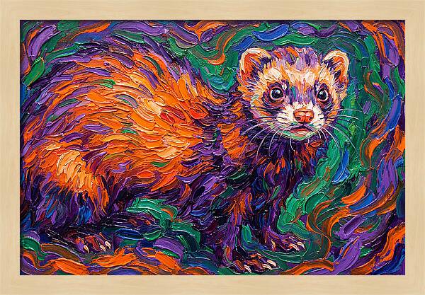 Vibrant Ferret Portrait