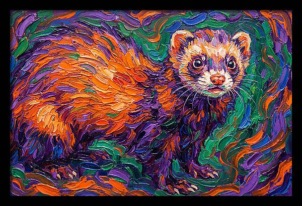 Vibrant Ferret Portrait