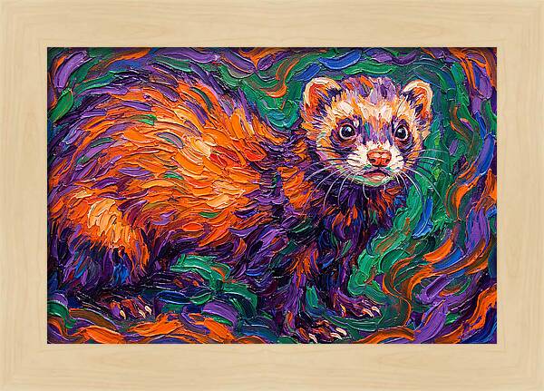 Vibrant Ferret Portrait