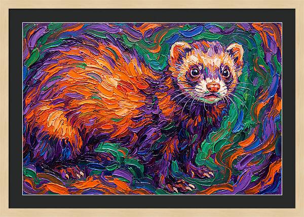 Vibrant Ferret Portrait