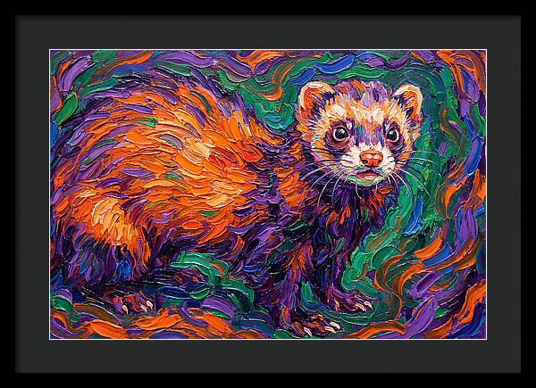 Vibrant Ferret Portrait