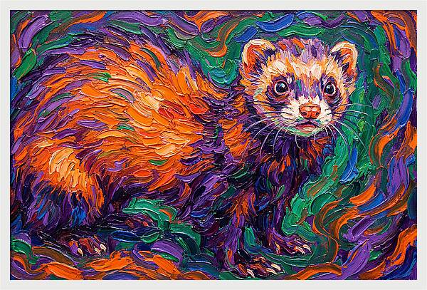 Vibrant Ferret Portrait