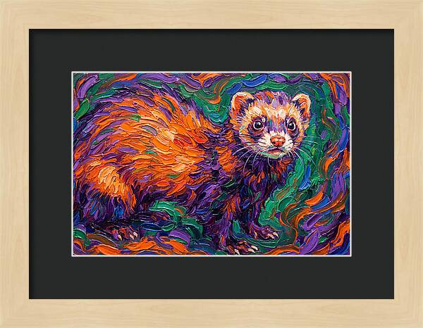 Vibrant Ferret Portrait