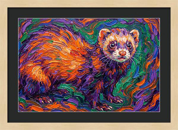 Vibrant Ferret Portrait