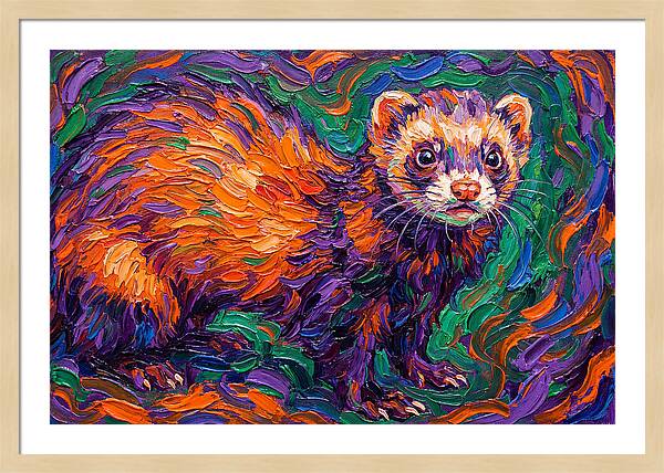 Vibrant Ferret Portrait