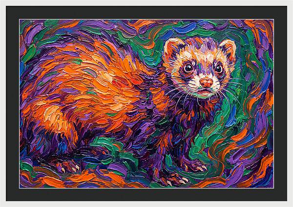 Vibrant Ferret Portrait