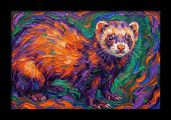 Vibrant Ferret Portrait