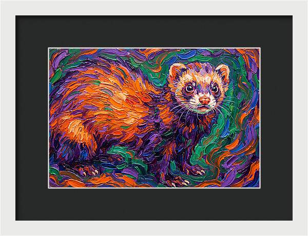 Vibrant Ferret Portrait