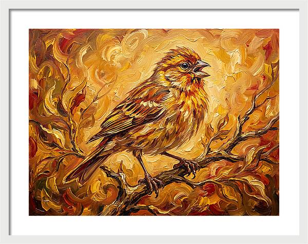 Vibrant Finch In Autumn