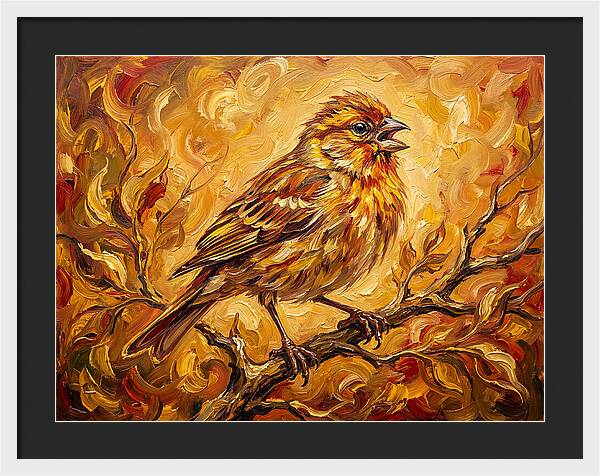 Vibrant Finch In Autumn