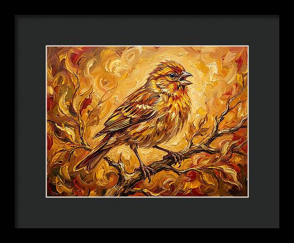 Vibrant Finch In Autumn