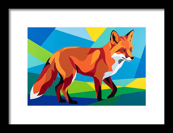 Vibrant Fox In Geometric Style