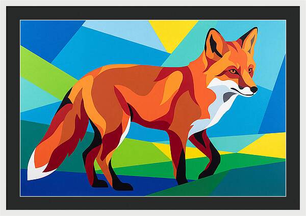 Vibrant Fox In Geometric Style