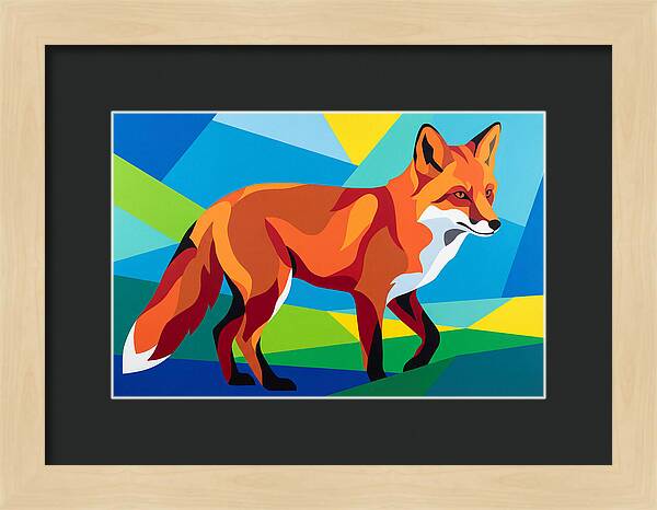 Vibrant Fox In Geometric Style